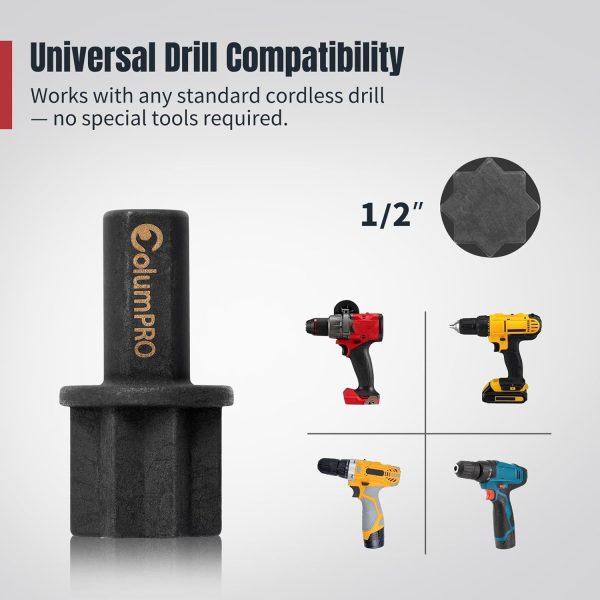 ColumPRO Cordless Drill Winch Adapter Black Metal-4