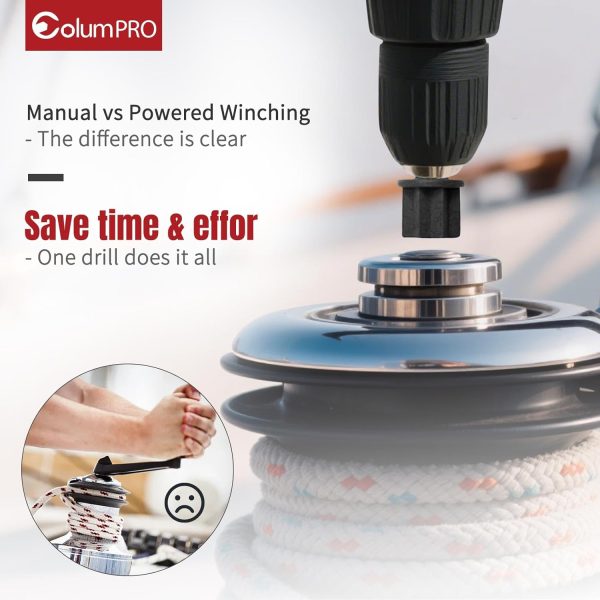 ColumPRO Cordless Drill Winch Adapter Black Metal-1