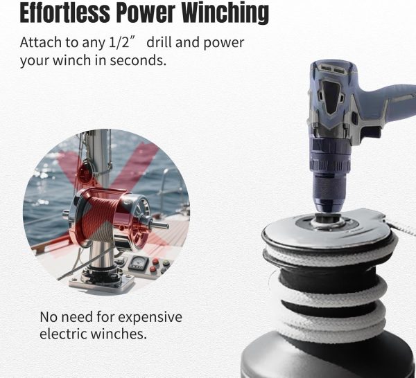 ColumPRO Cordless Drill Winch Adapter Black Metal-2